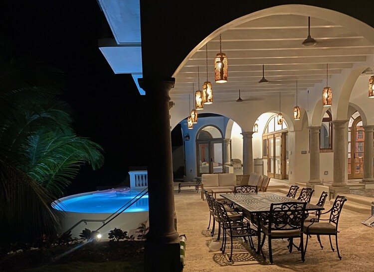 Loggia at Night with Pool